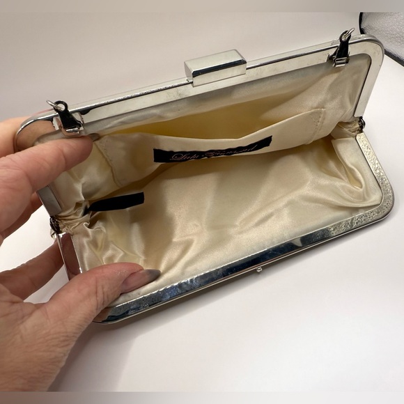 LuLu Townsend Gold Silver Matte Mesh Evening Convertible Clutch Bag Purse - Picture 10 of 10